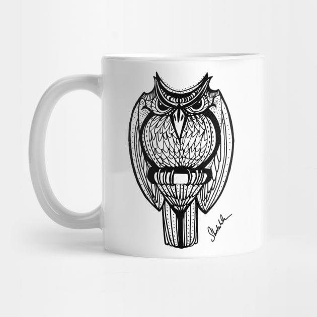 Badass owl (black version) by BigBridgeStudios